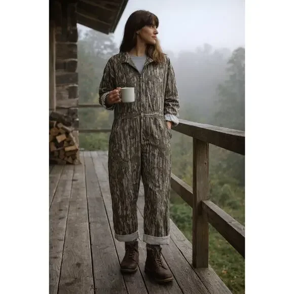 Walls USA Camo Unlined Coveralls Men’s L Altered Cropped Utility Workwear - Picture 1 of 16